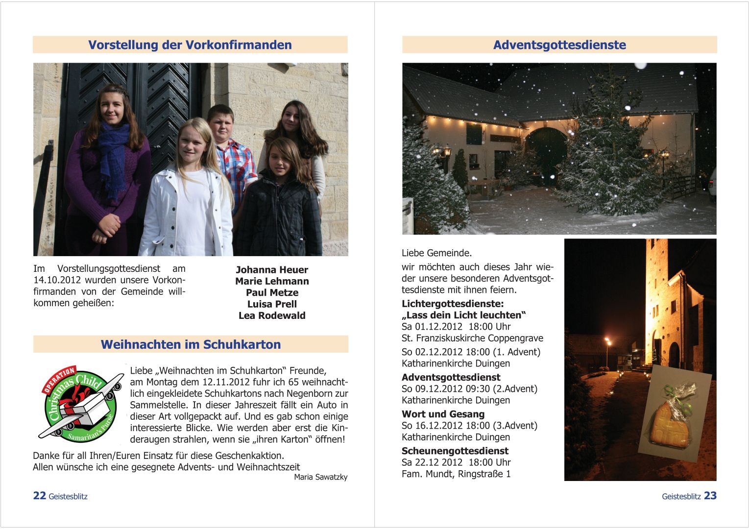 Gemeindebrief Dezember 2012 - Februar 2013