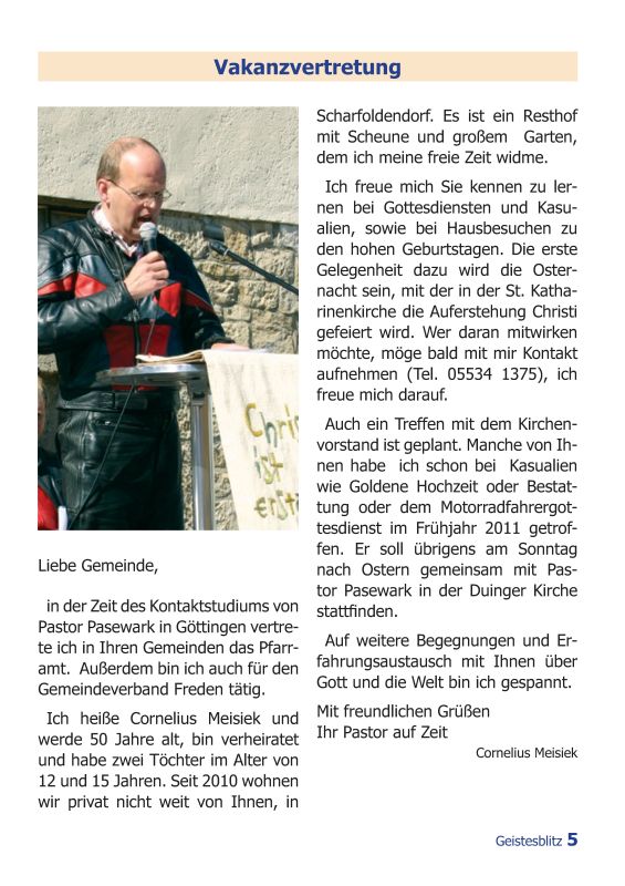 Gemeindebrief März - Mai 2013