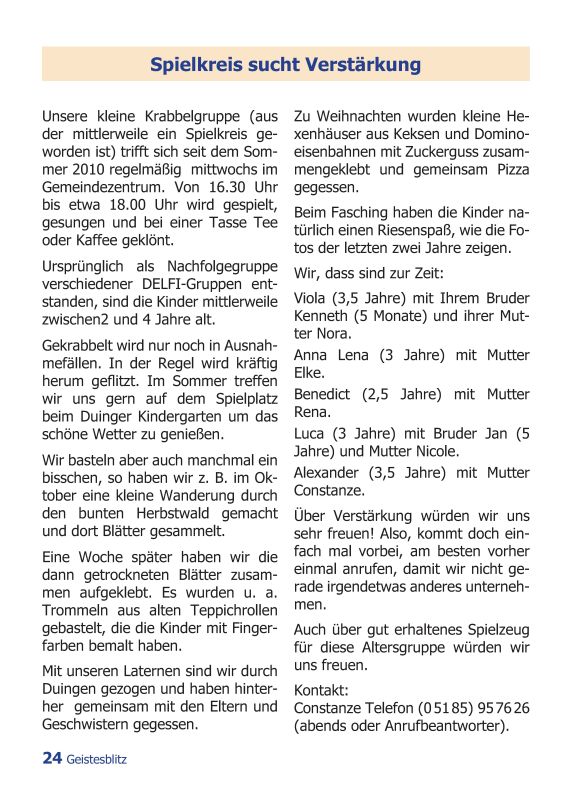 Gemeindebrief März - Mai 2013
