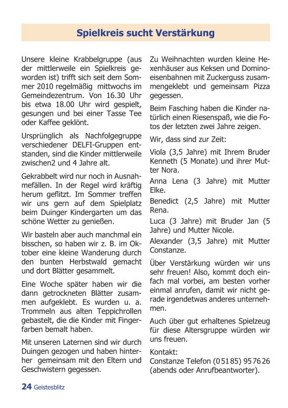 Gemeindebrief März - Mai 2013