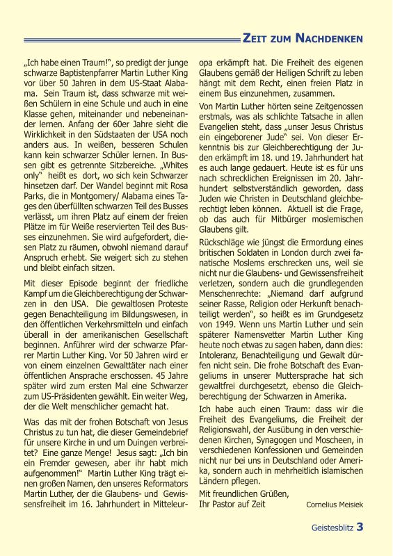 Gemeindebrief Juni - August 2013