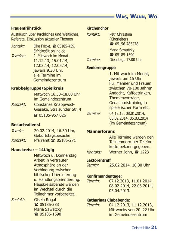 Gemeindebrief Dezember 2013 - Februar 2014