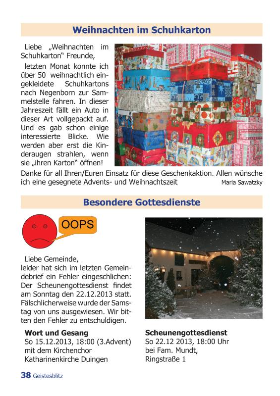 Gemeindebrief Dezember 2013 - Februar 2014