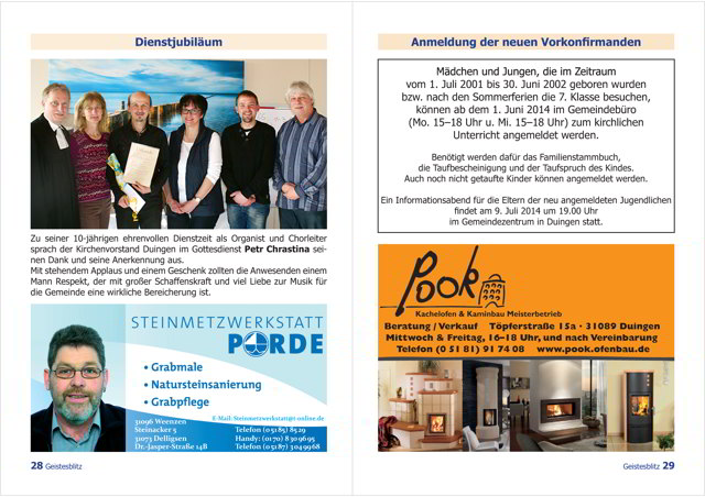 Gemeindebrief Juni - August 2014