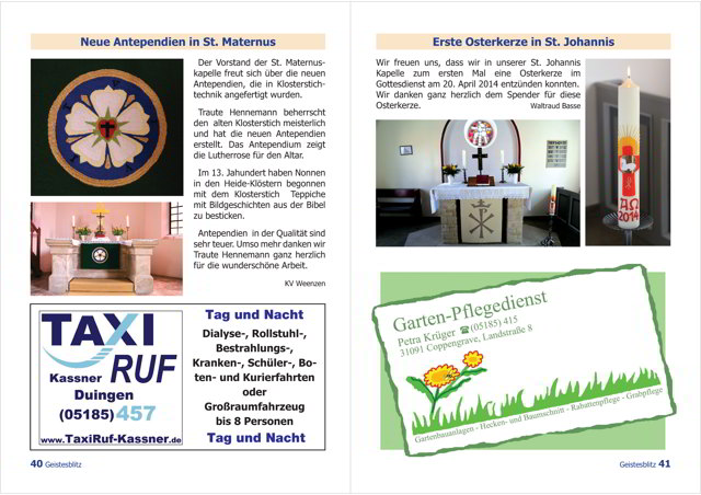 Gemeindebrief Juni - August 2014