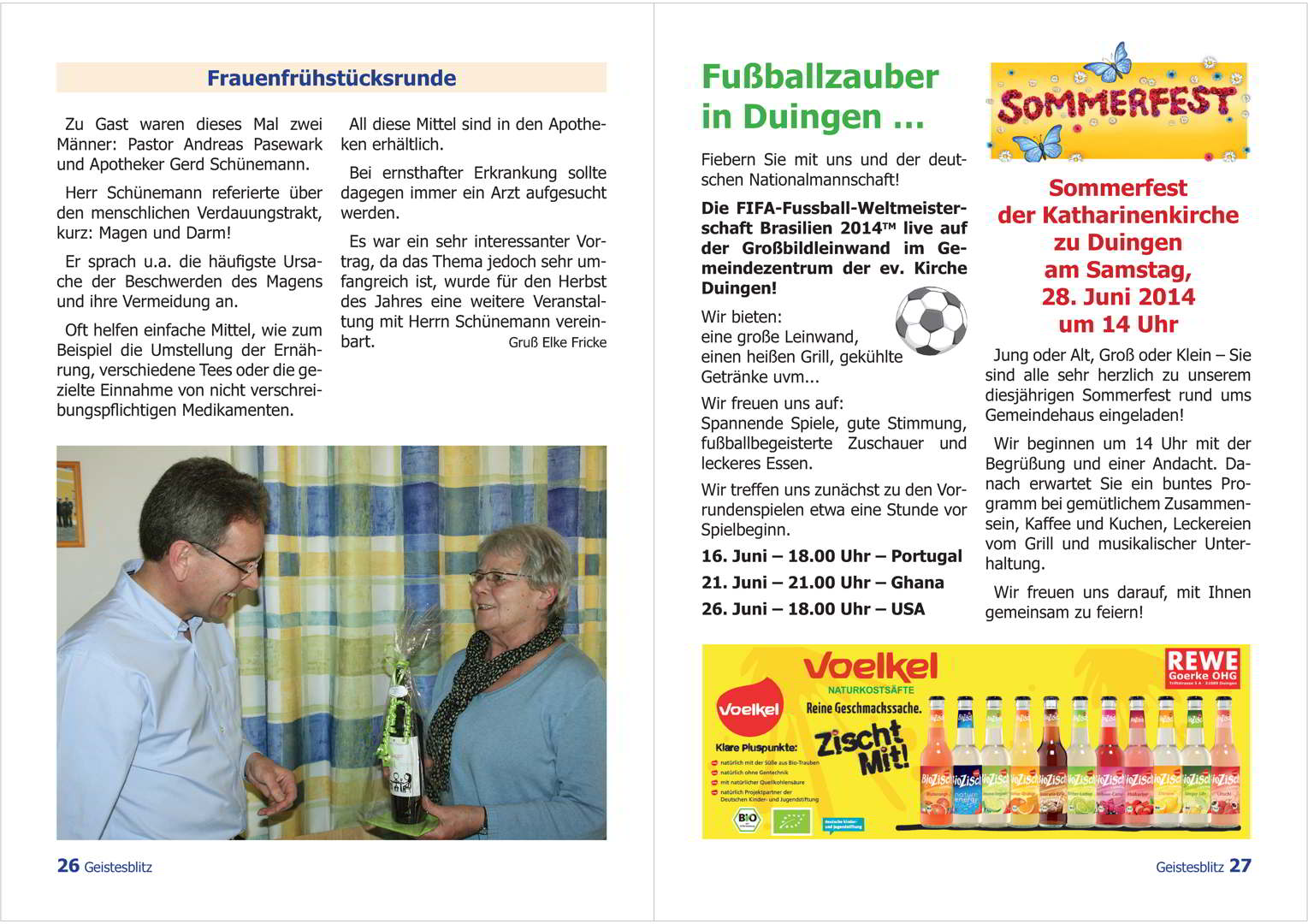 Gemeindebrief Juni - August 2014