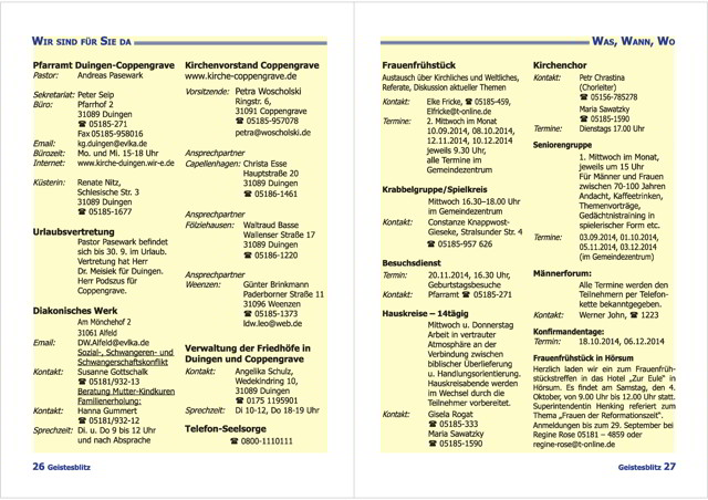 Gemeindebrief September - November 2014