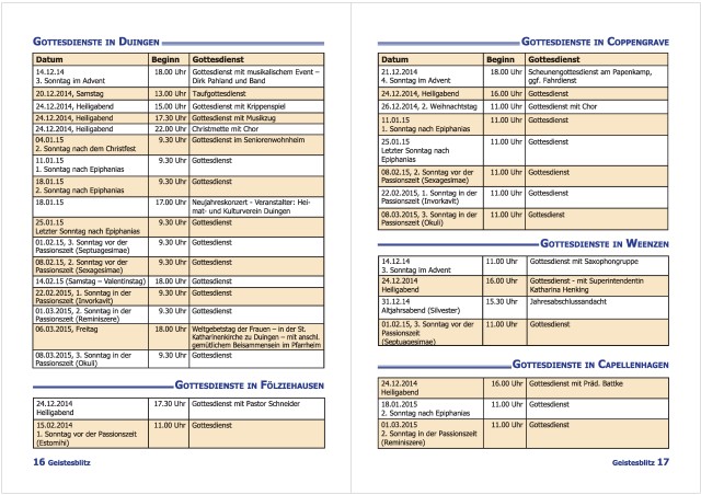 Gemeindebrief Dezember 2014 - Februar 2015