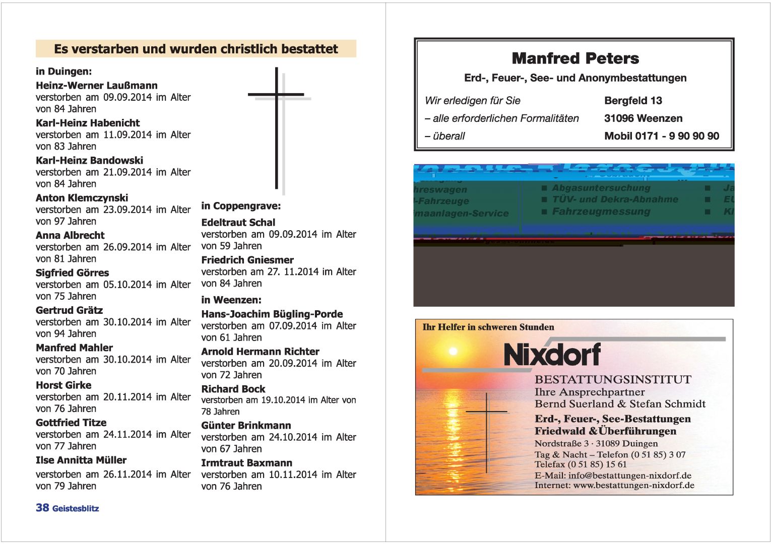 Gemeindebrief Dezember 2014 - Februar 2015