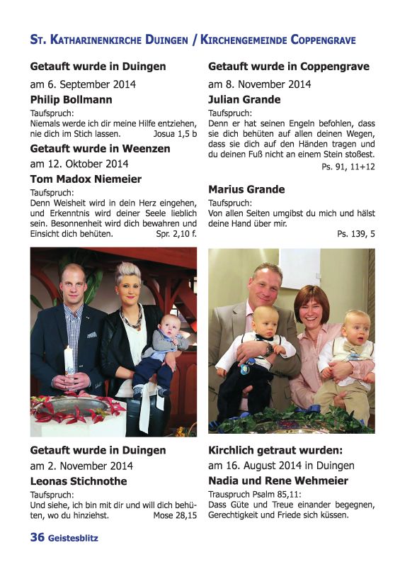 Gemeindebrief Dezember 2014 - Februar 2015