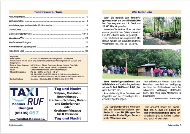 Gemeindebrief Juni 2015 - August 2015