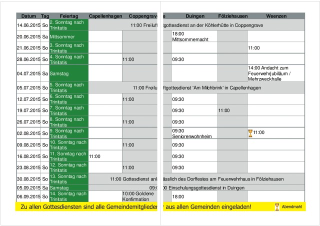 Gemeindebrief Juni 2015 - August 2015