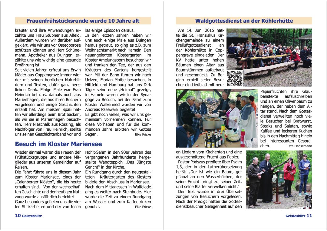 Gemeindebrief Juni 2015 - August 2015