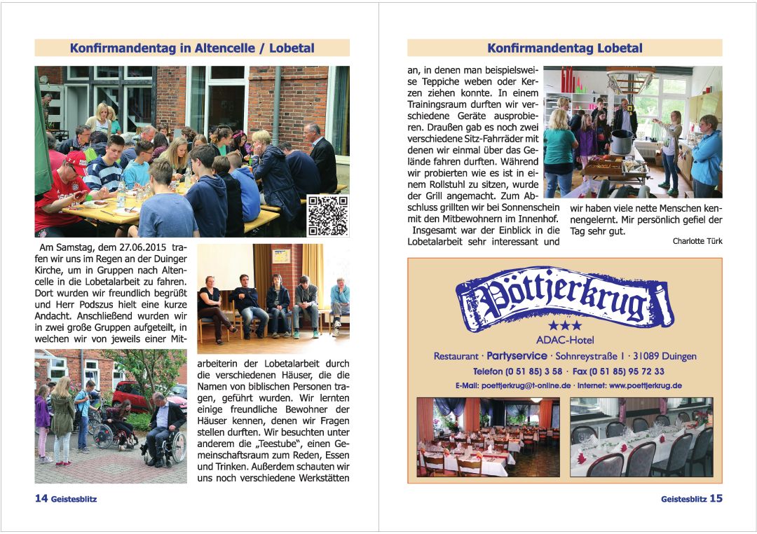 Gemeindebrief Juni 2015 - August 2015