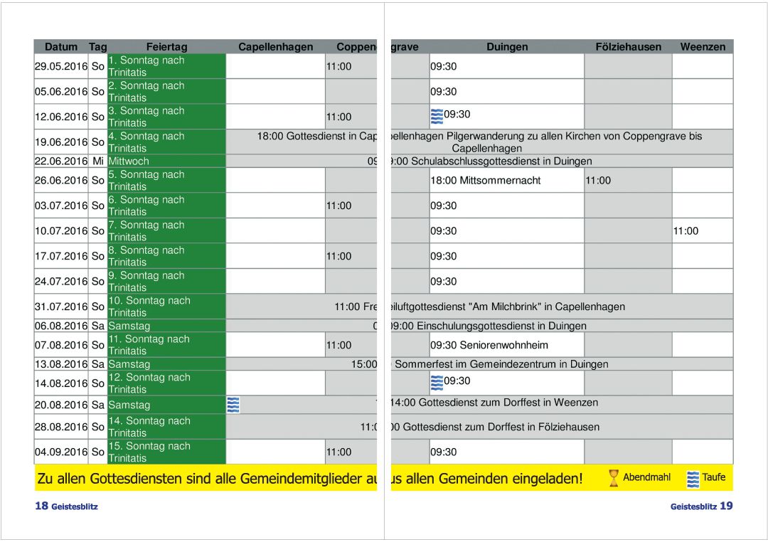 Gemeindebrief Juni 2016 - August 2016