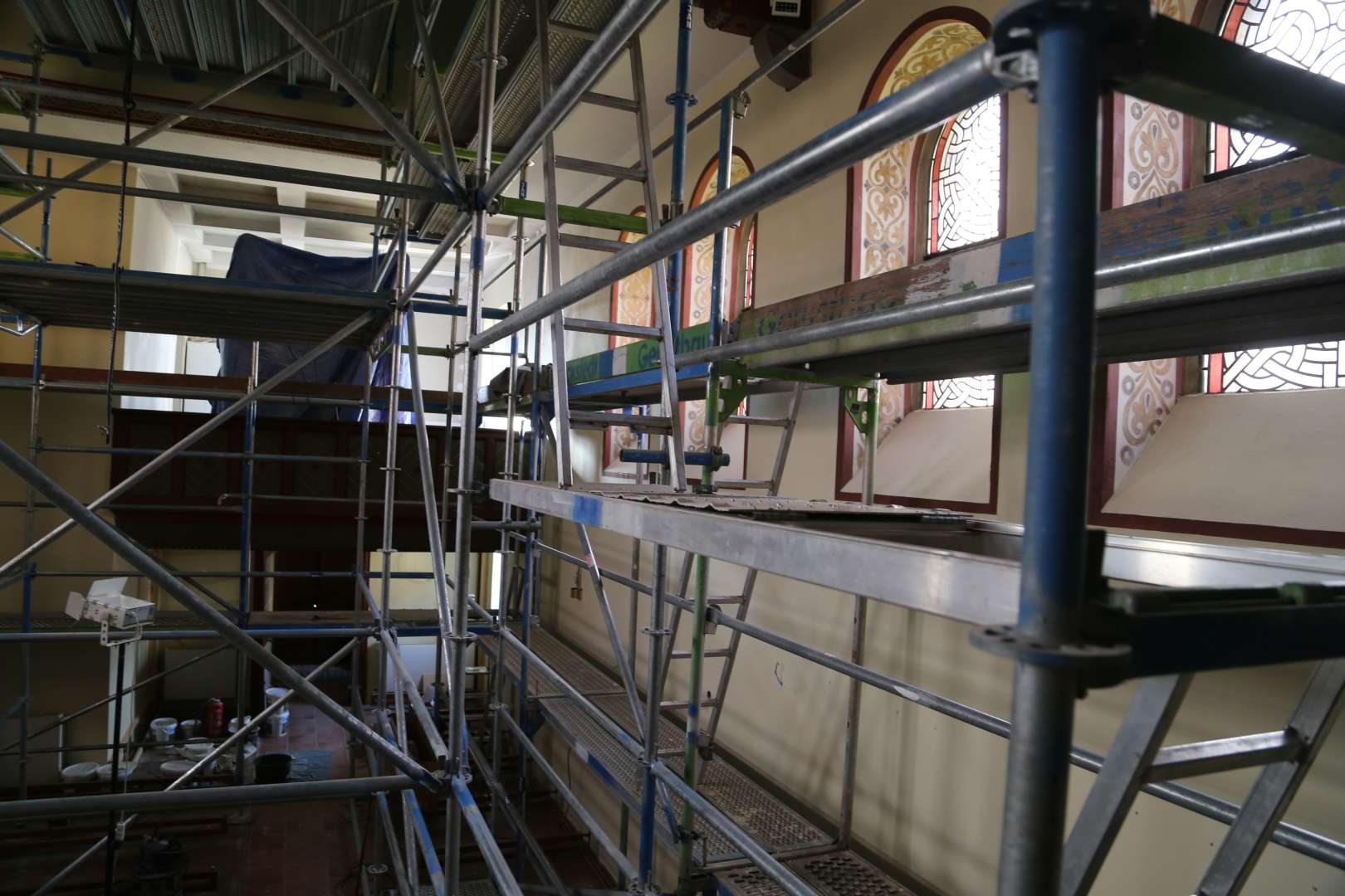 Tag 117: Restaurierungsarbeiten mit Gerüst abgeschlossen