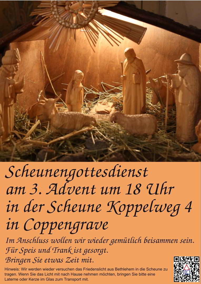 Scheunengottesdienst am 3.Advent um 18 Uhr