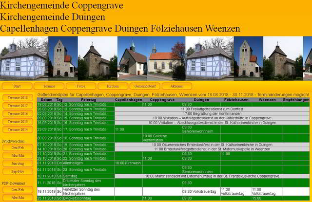 Neuer Gottesdienstplan