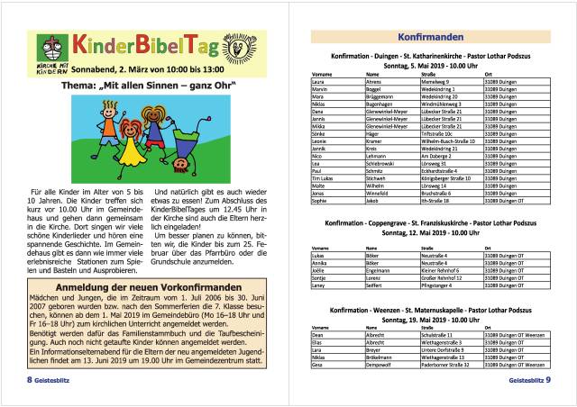 Gemeindebrief März 2019 - Mai 2019