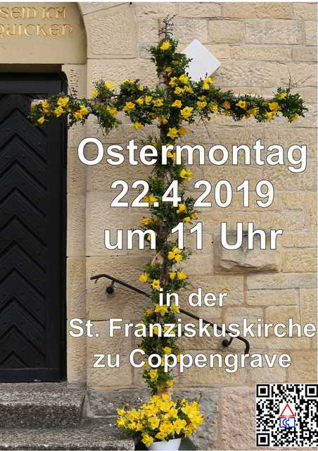 Festgottesdienst am Ostermontag in der St. Franziskuskirche um 11 Uhr