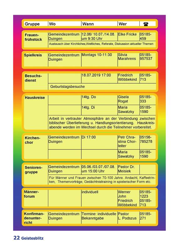 Gemeindebrief Juni 2019 - August 2019