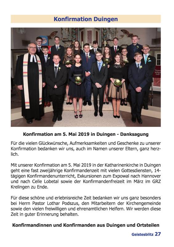 Gemeindebrief Juni 2019 - August 2019