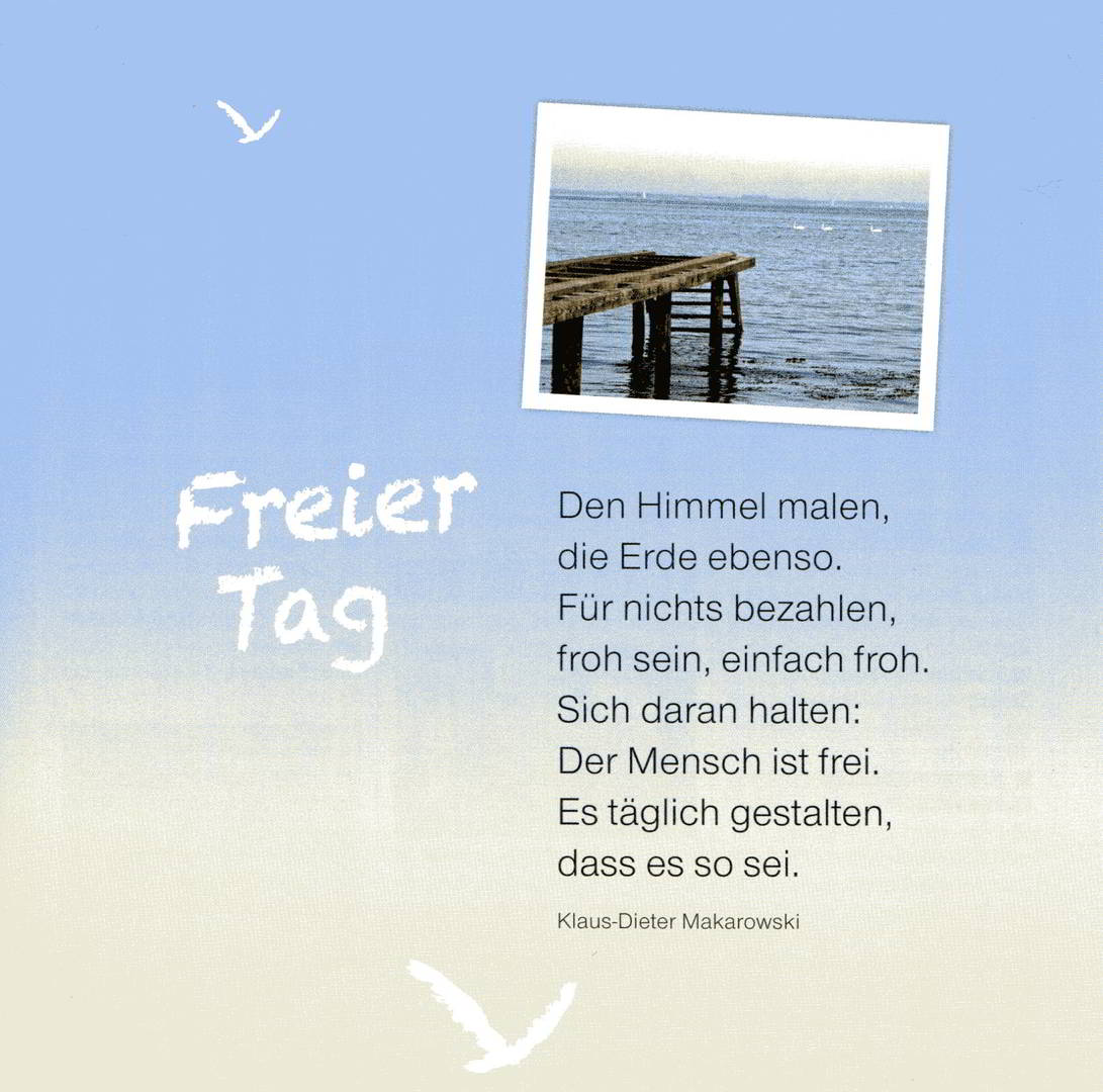 Gedicht "Freier Tag" von Pastor Makarowski