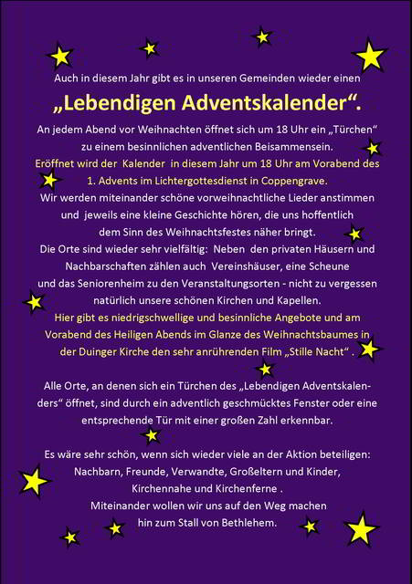 Lebendiger Adventskalender