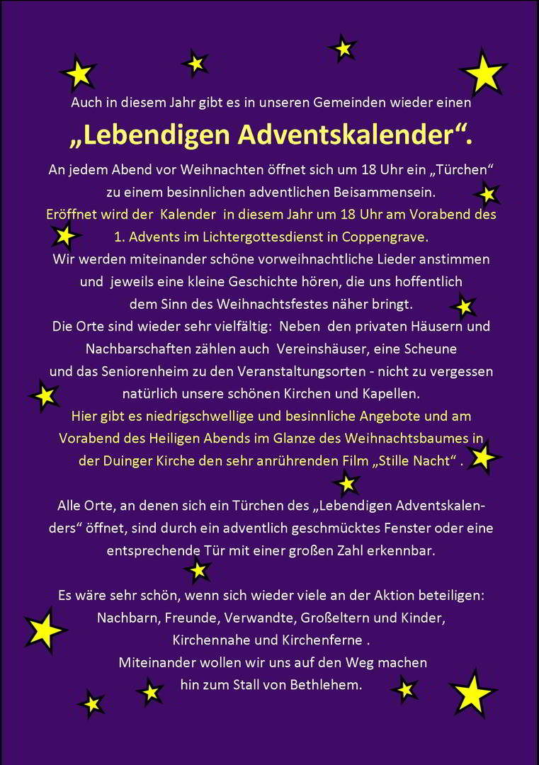 Lebendiger Adventskalender
