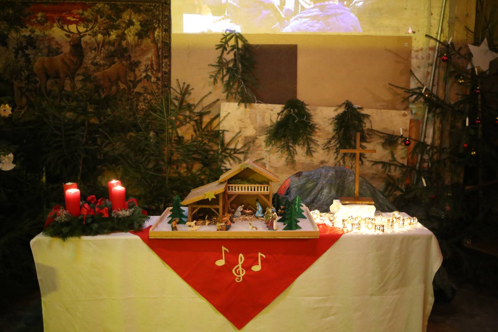 Scheunengottesdienst und 15. Türchen des "Lebendigen Adventskalenders"