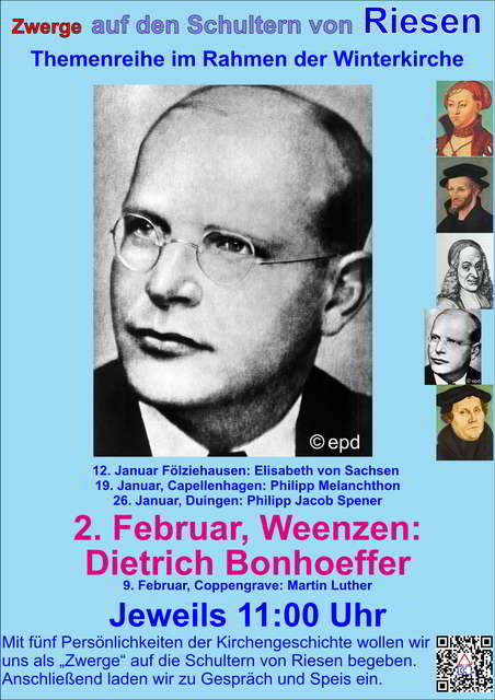 Winterkirche in Weenzen: "Dietrich Bonhoeffer"