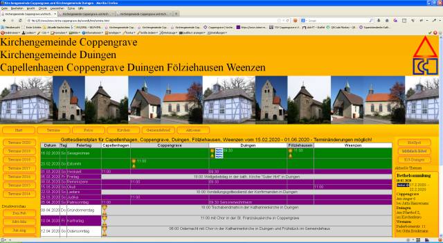 Neuer Gottesdienstplan mit den Terminen bis zum 1.6.2020 online