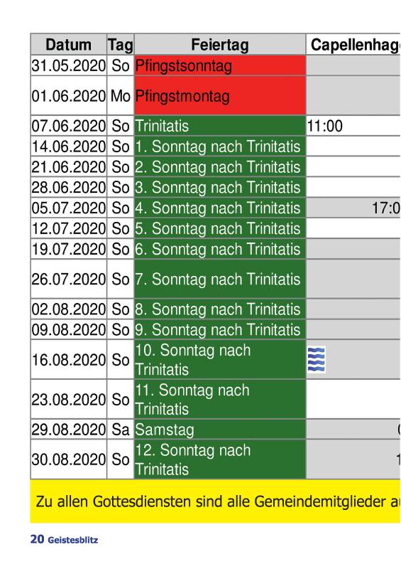 Gemeindebrief Juni 2020 - August 2020