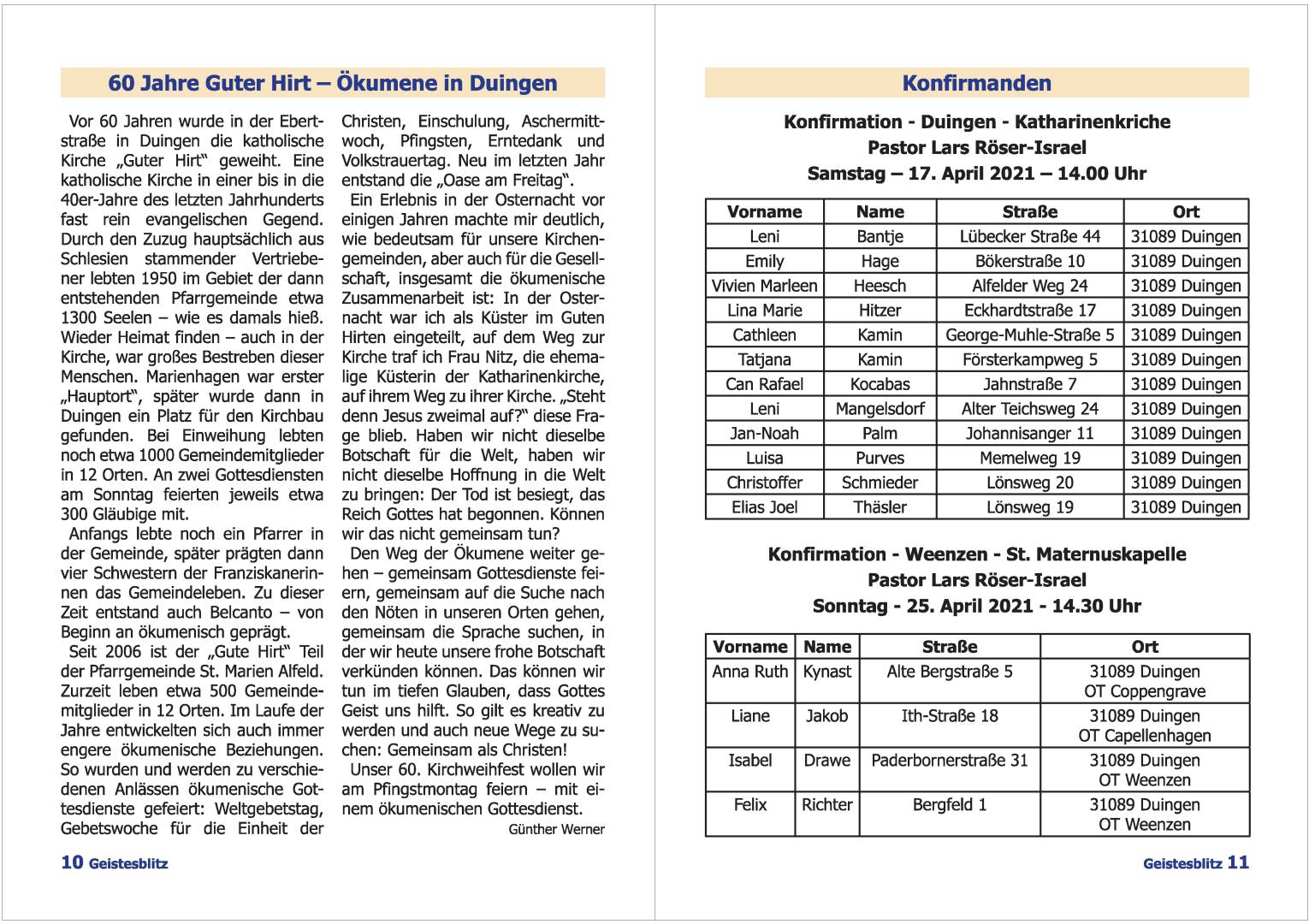 Gemeindebrief März 2021 - Mai 2021