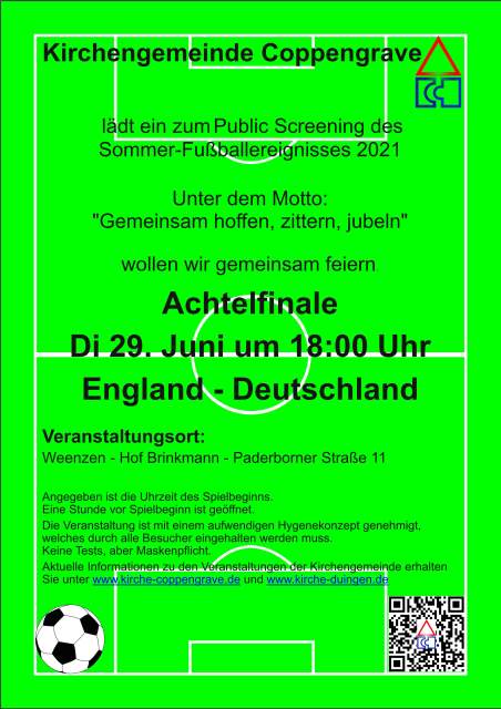 Einladung zum Achtelfinale England - Deutschland
