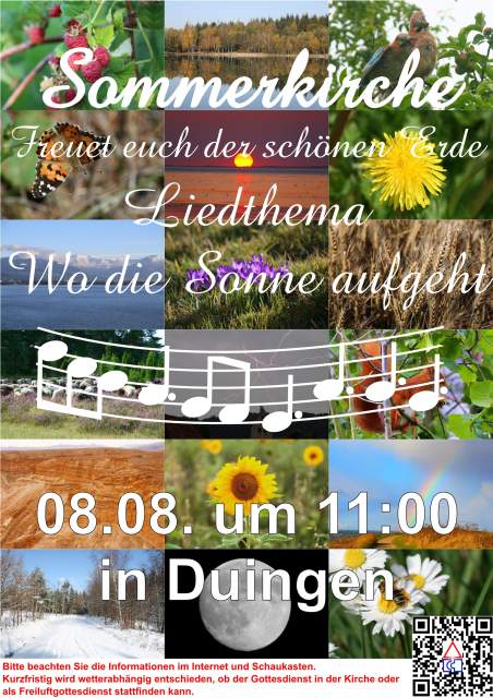 Einladung zur 3. Sommerkirche nach Duingen