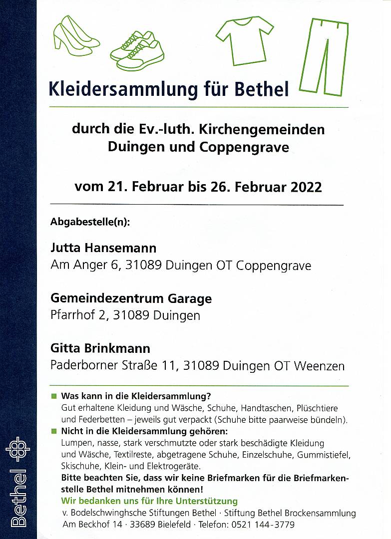 Bethelsammlung - noch 2 Tage