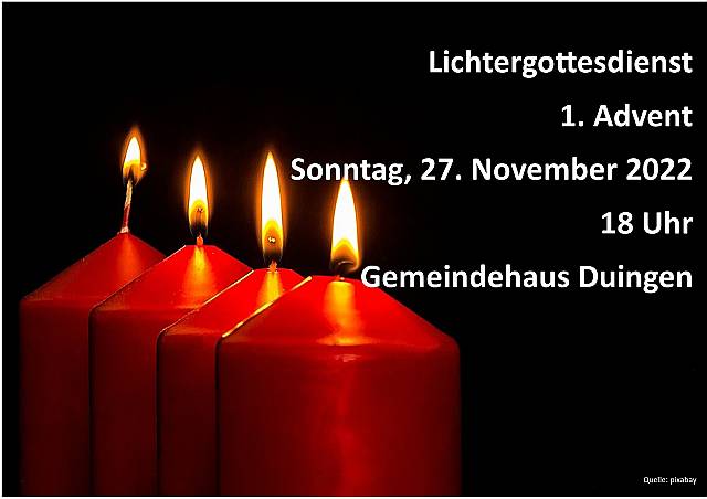 Lichtergottesdienst im Gemeindehaus in Duingen