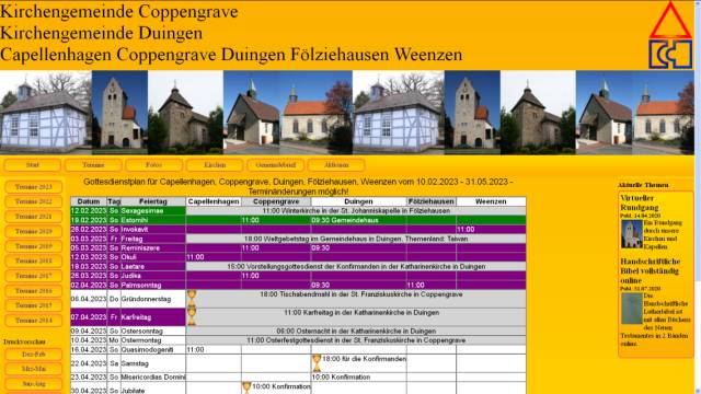 Neuer Gottesdienstplan mit den Terminen bis zum 31.05.2023 online