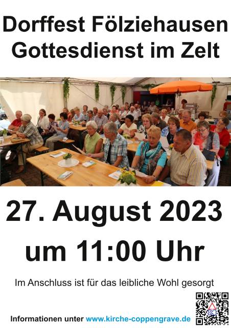 Einladung zum Gottesdienst zum Dorffest in Fölziehausen