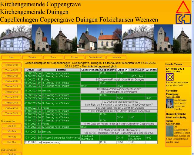 Neuer Terminplan bis November 2023