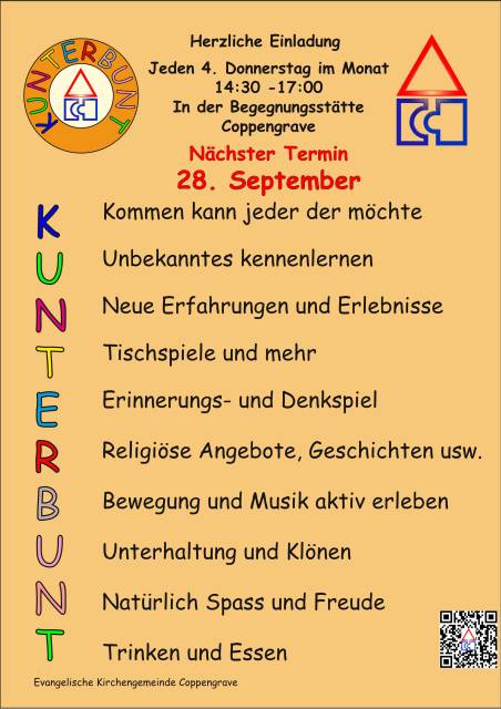 Nächste KUNTERBUNT am 28. September