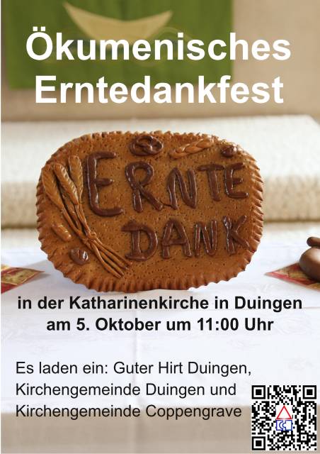 Morgen feiern wir Erntedank