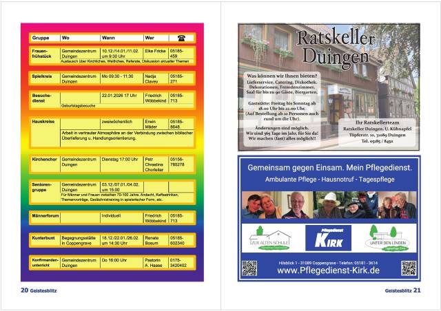 Gemeindebrief für die Monate Dezember 2025 - Februar 2026