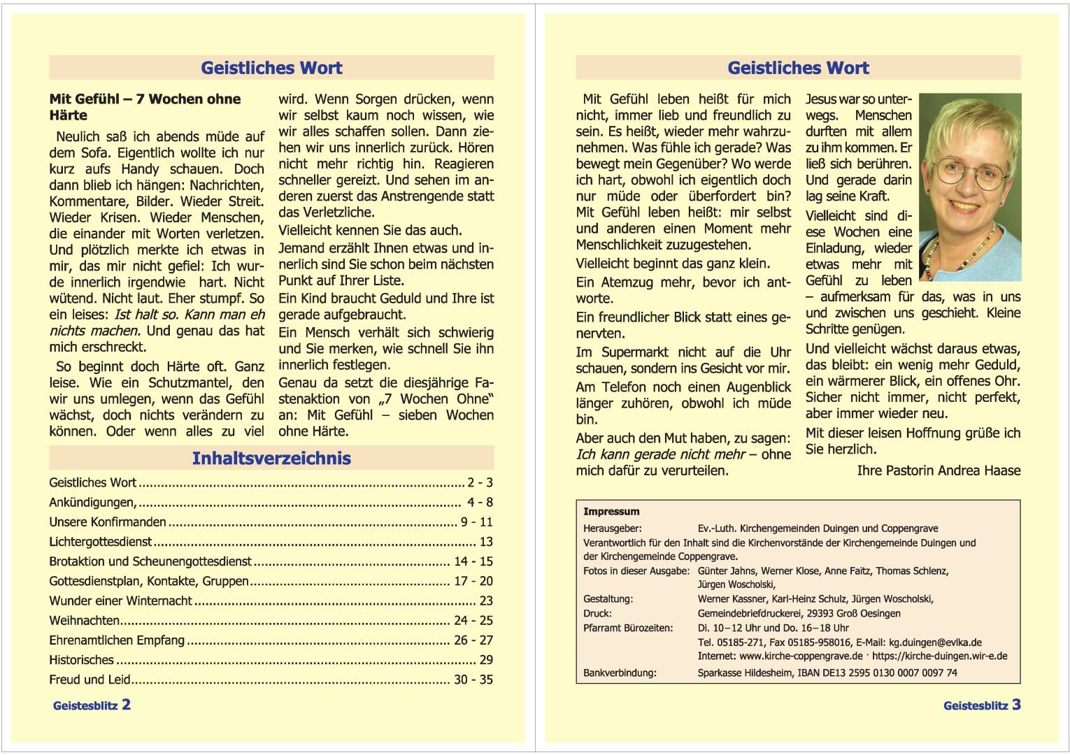 Gemeindebrief März - Mai 2026