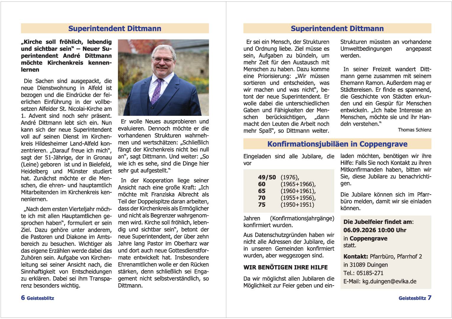 Gemeindebrief März - Mai 2026