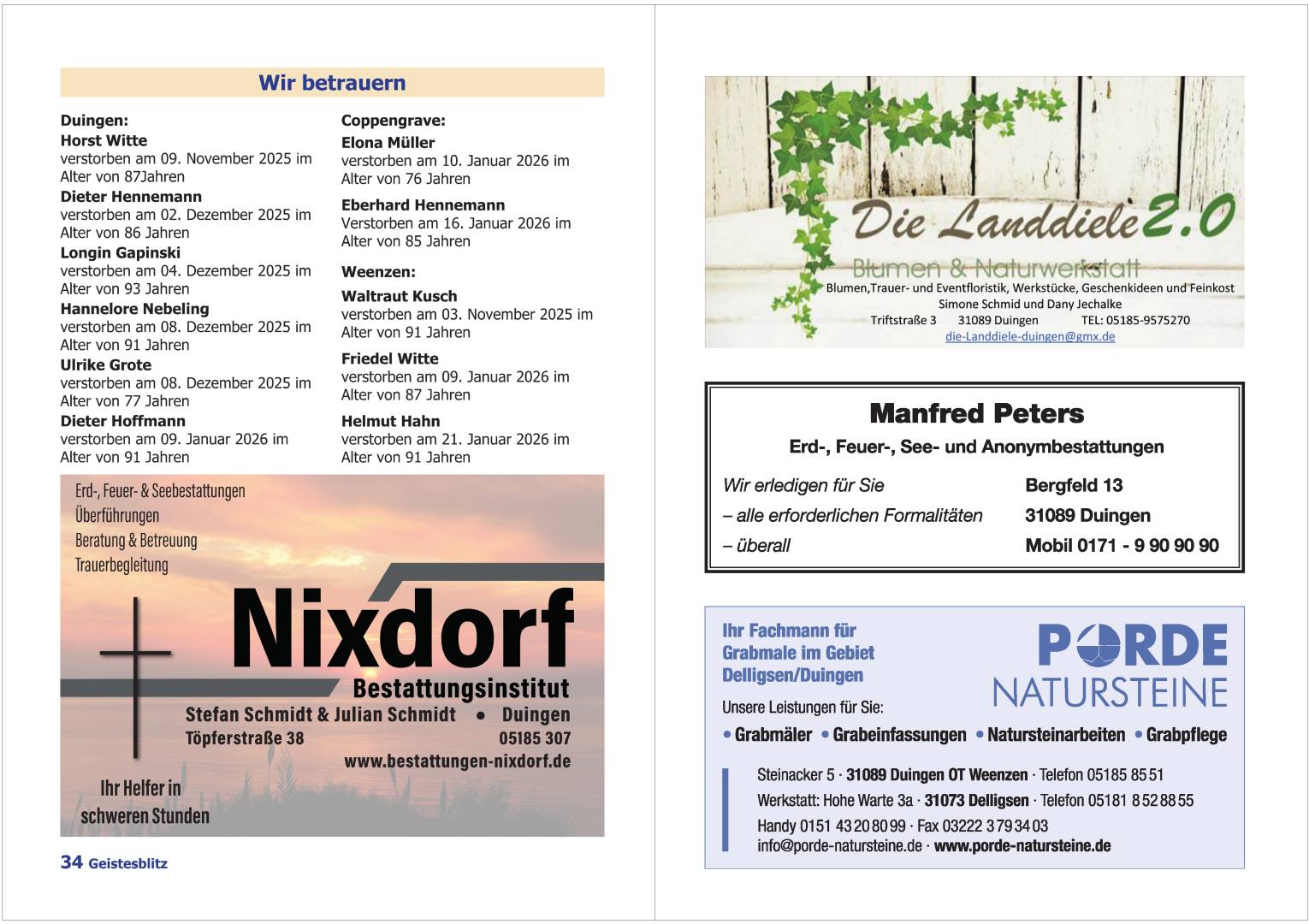 Gemeindebrief März - Mai 2026