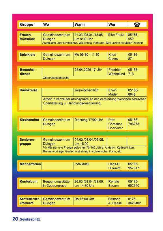 Gemeindebrief März - Mai 2026