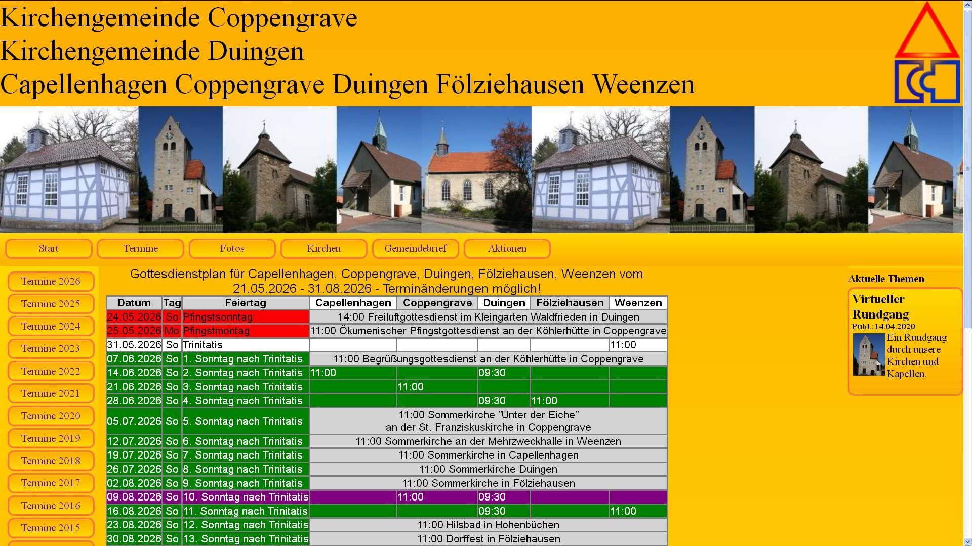 Terminplan ist aktualisiert